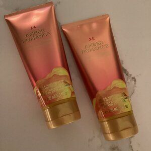 2- Victoria's Secret Amber Romance Limited Edition Hand And Body Cream 6.7 oz